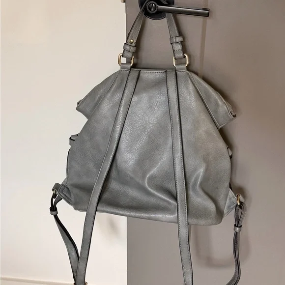 Sole Society Gray Leather Backpack - Picture 2 of 3